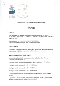 Statuts de la CC du Yeun Elez